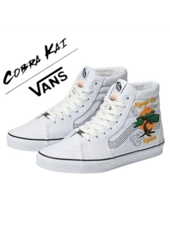 Vans Shoes - Vans Cobra Kai Miyagi Do Women Size 9 Sk8 Hi White Reseda Okinawa 072026